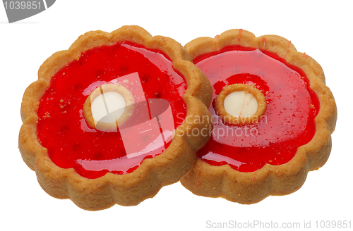 Image of Cookies with red jelly, isolated