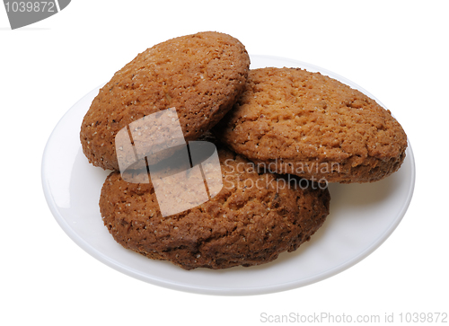 Image of Cookies on a plate, isolated