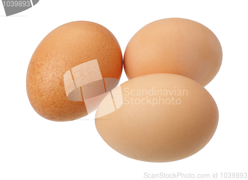 Image of Three eggs, isolated