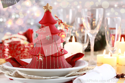 Image of Table setting for Christmas