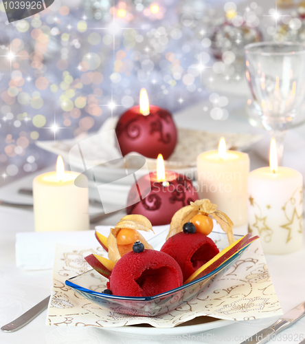 Image of Red currant sorbet for Christmas