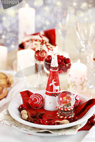 Image of Table setting for Christmas