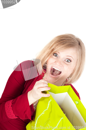 Image of Beautiful woman with shopping bags