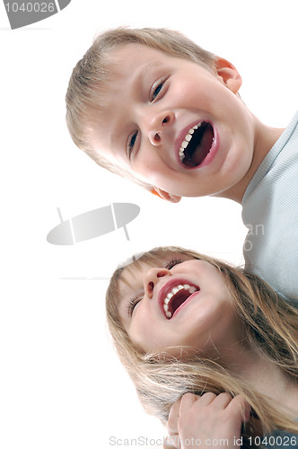 Image of happy laughing children friends 
