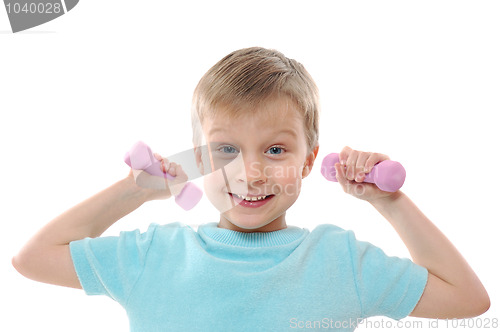 Image of cheerful exercising boy