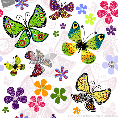 Image of White effortless floral pattern