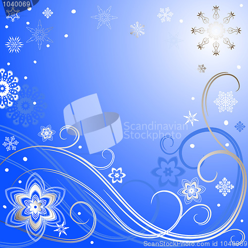 Image of Blue-silvery christmas frame
