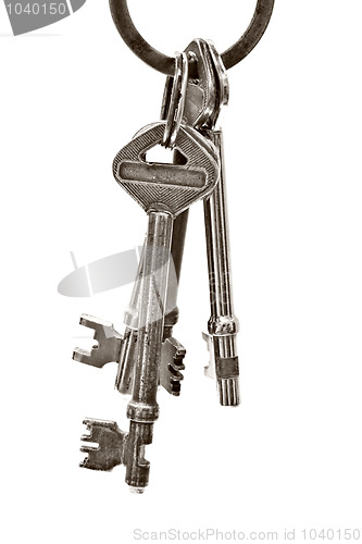 Image of A bunch of old keys isolated
