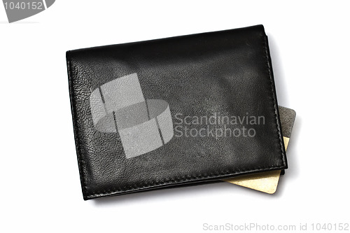 Image of Black wallet with Credit card 