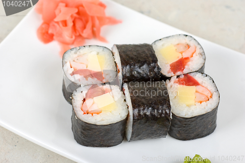 Image of sushi rolls