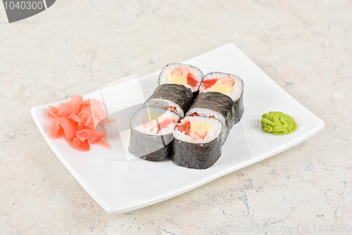 Image of sushi rolls