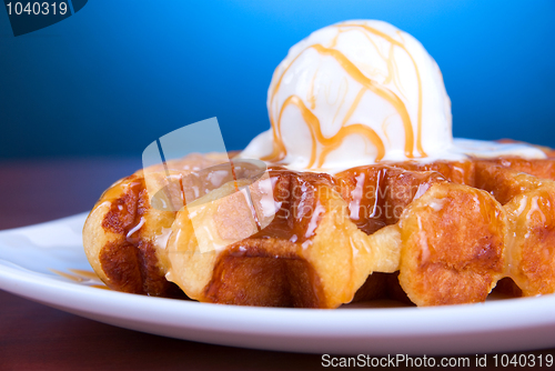 Image of Waffle and ice cream