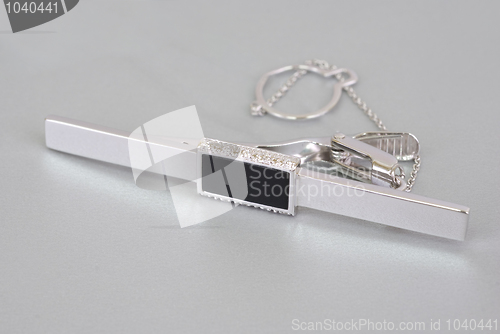 Image of White Gold tie-clip