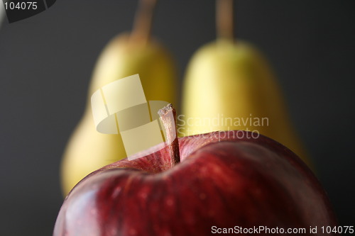 Image of  one apple tow pears