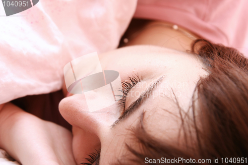 Image of Beautiful young woman sleeping.