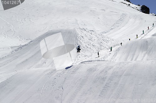 Image of Snowboard jumping