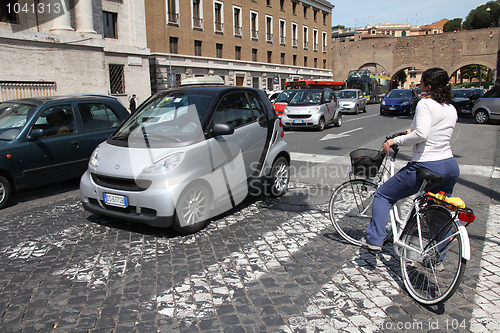 Image of Cyclist in Rome