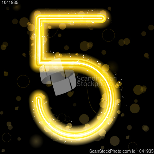 Image of Number Golden Lights with Glitter and Sparkles