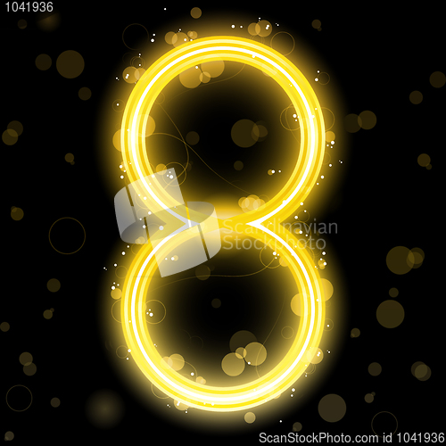 Image of Number Golden Lights with Glitter and Sparkles