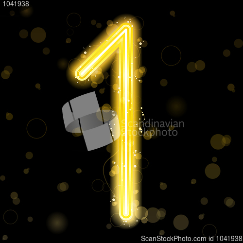 Image of Number Golden Lights with Glitter and Sparkles