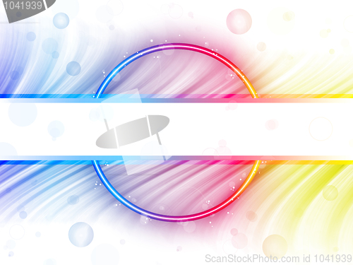 Image of Rainbow Circle Border with Sparkles and Swirls.