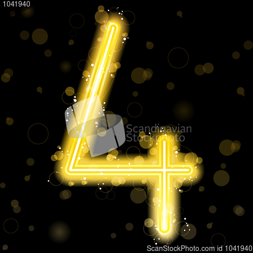 Image of Number Golden Lights with Glitter and Sparkles