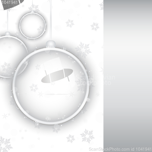 Image of Silver Neon Christmas Ball on White Background