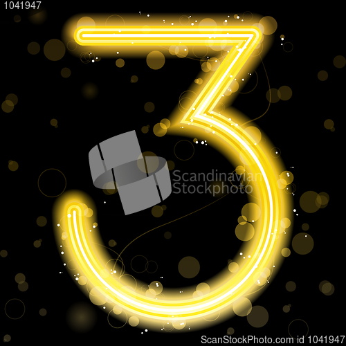 Image of Number Golden Lights with Glitter and Sparkles
