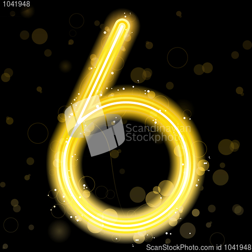 Image of Number Golden Lights with Glitter and Sparkles