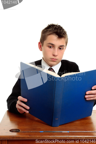 Image of Student reading a text book