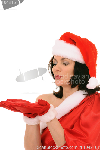 Image of woman in hat santa