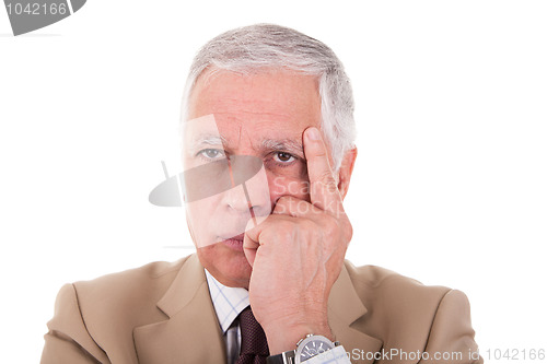 Image of Portrait of a handsome mature businessman, thinking