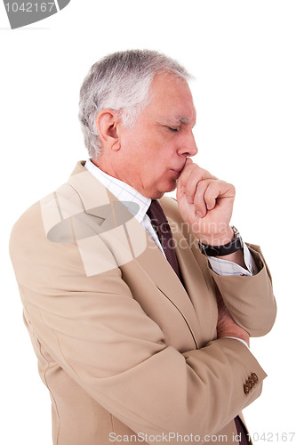 Image of Portrait of a handsome mature businessman, thinking