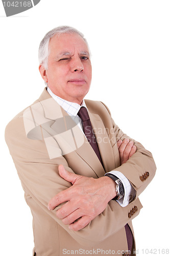 Image of mature businessman Winking 