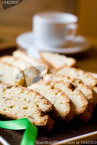 Image of fresh cookies and cup of tea