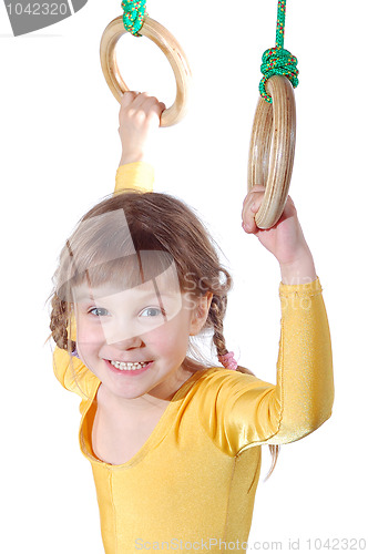 Image of girl on gymnastic rings