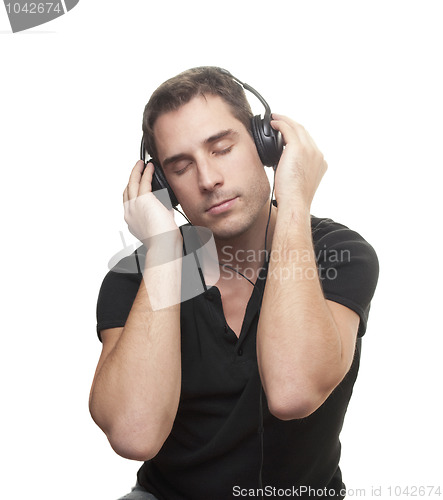 Image of Man listening the music