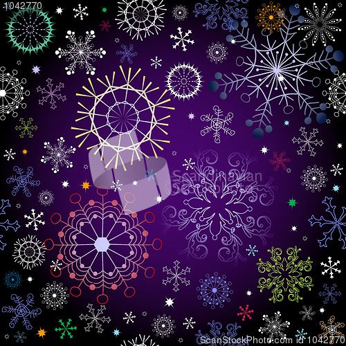 Image of Black and violet effortless christmas pattern