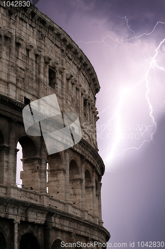 Image of Coliseum during the storm