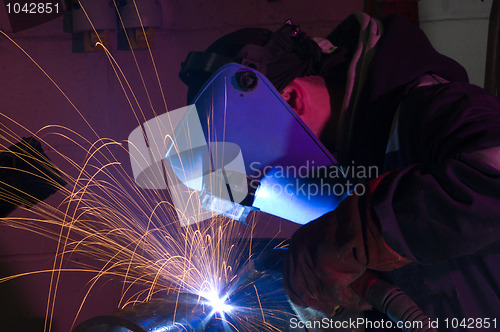 Image of MIG welding close up