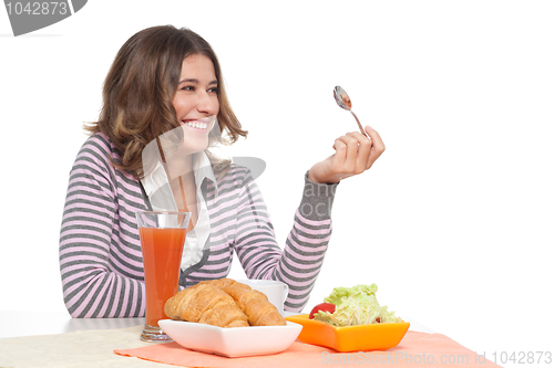 Image of Laughing while breakfast