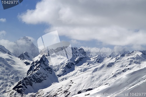 Image of Caucasus Mountains. Dombay. Sulahat
