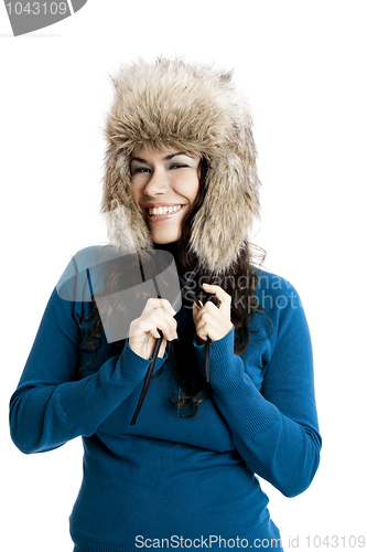 Image of Girl with a fur hat