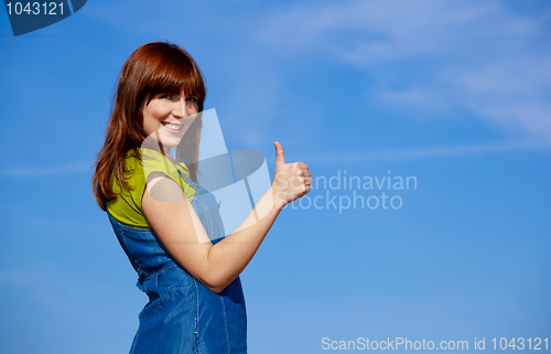 Image of Happy woman on outdoor