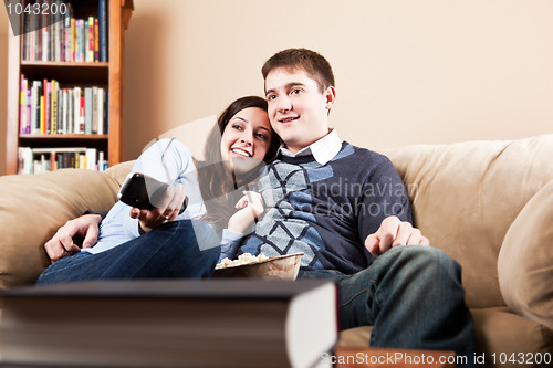 Image of Couple watching television
