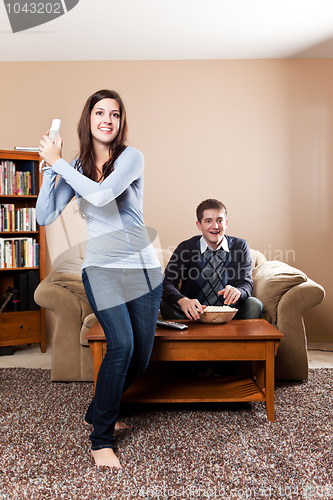 Image of Couple playing video games