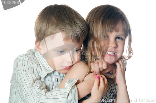 Image of children friends couple isolated