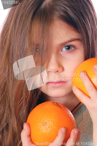 Image of child with oranges