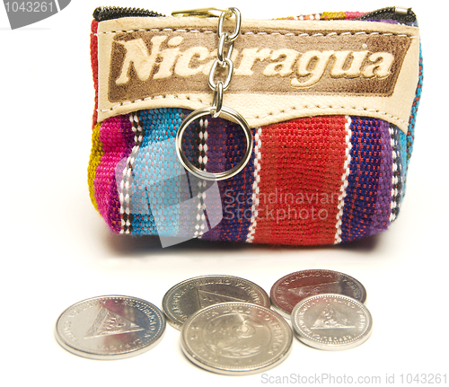Image of souvenir key chain change purse coins made in Nicaragua