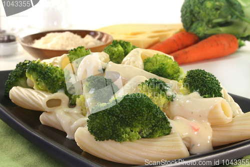 Image of Tortiglione with broccoli cheese sauce